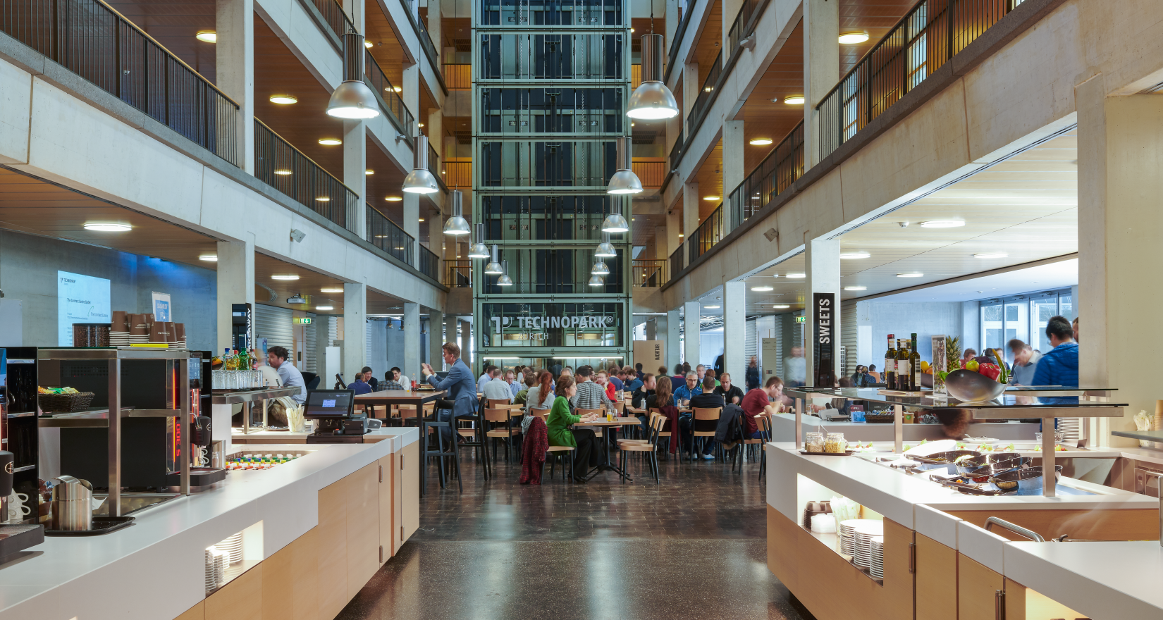 Aufnahme des Freeflow-Bereich in der Gastronomie im Technopark