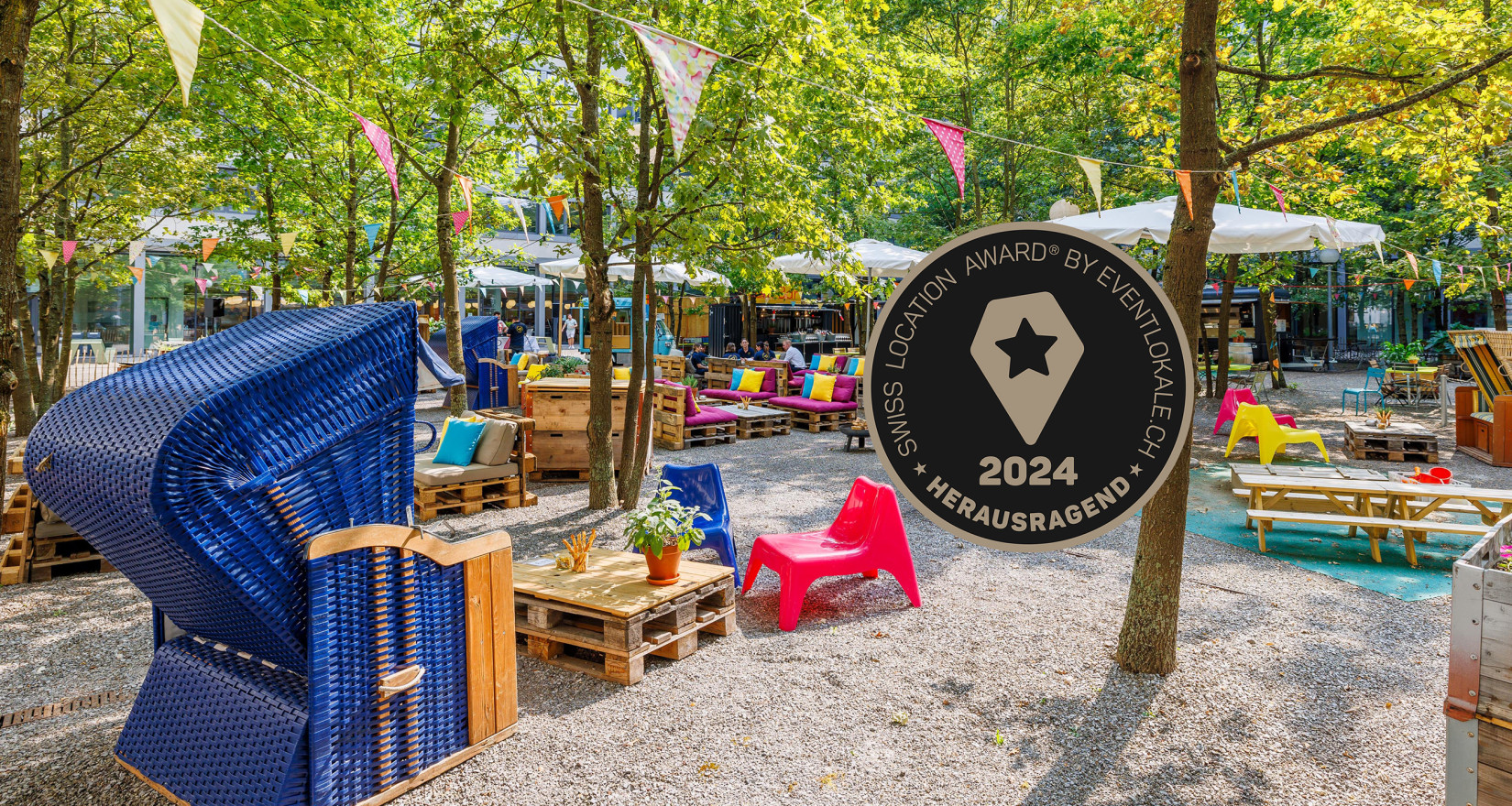 zfv pünt-sommergarten aussenansicht mit auszeichnungssticker