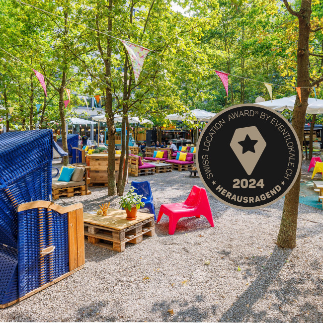 zfv pünt-sommergarten aussenansicht mit auszeichnungssticker