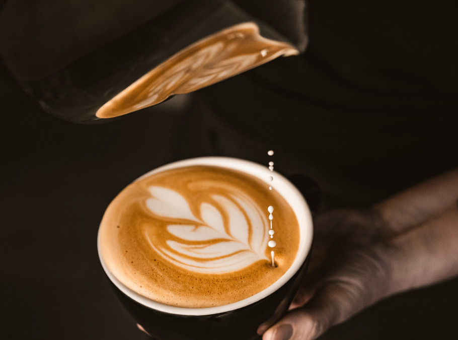 Cappuccino on dark background