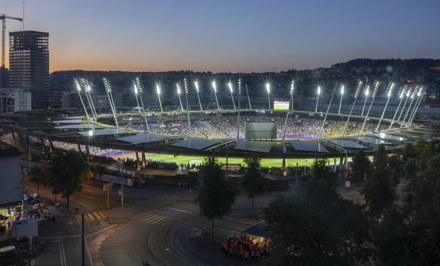 Stadionansicht von schräg oben